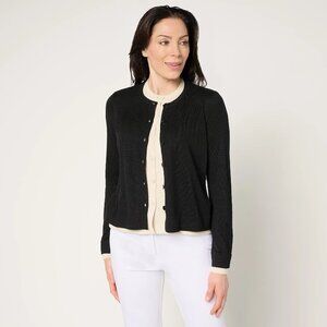 by Stacy London Double Layer Color Block Illusion Cardigan - Blk Sz 1X a682299